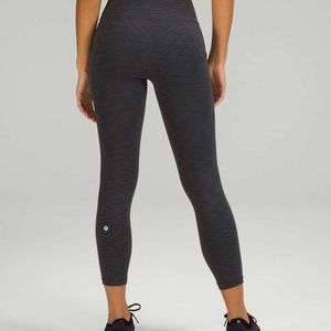 Lululemon Wunder Train High Rise Crop Leggings With Pockets Gray 4